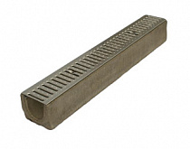 картинка Водоотводный лоток бетонный Standart с решеткой штампованной оцинкованной (1000x140x125) от магазина
